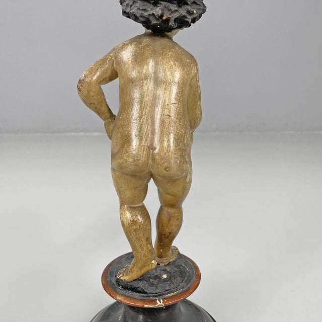 Antique Italian Wooden Cherub Sculptures, 1890s, Set of 2 For Sale - Image 11 of 18