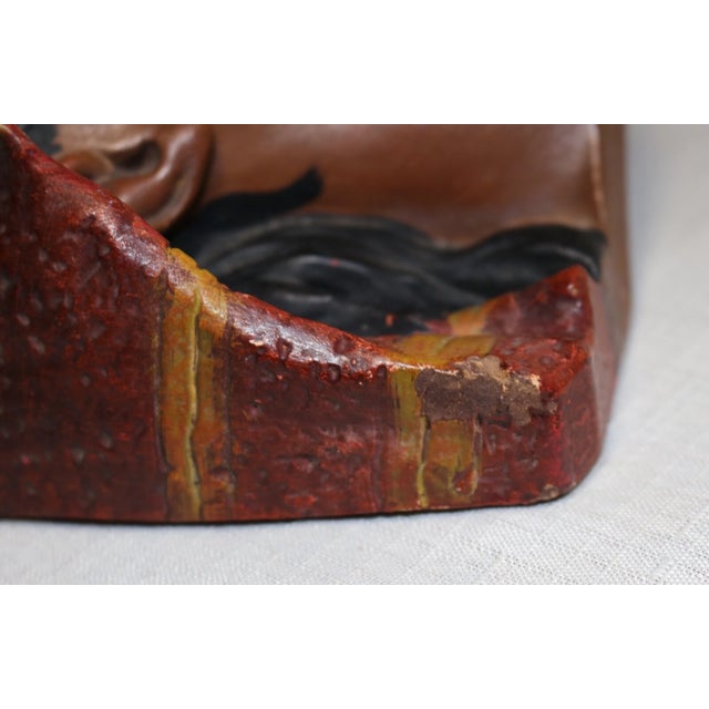 Antique Painted Plaster Black Americana Lady Nubian Relief Wall Sculpture Figure For Sale - Image 10 of 10