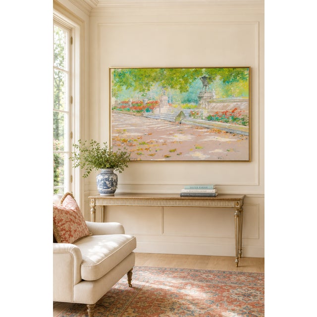 Traditional 1887 Terrace, Prospect Park Impressionist Garden Art Print by William Merritt Chase - 12" X 8" For Sale - Image 3 of 8