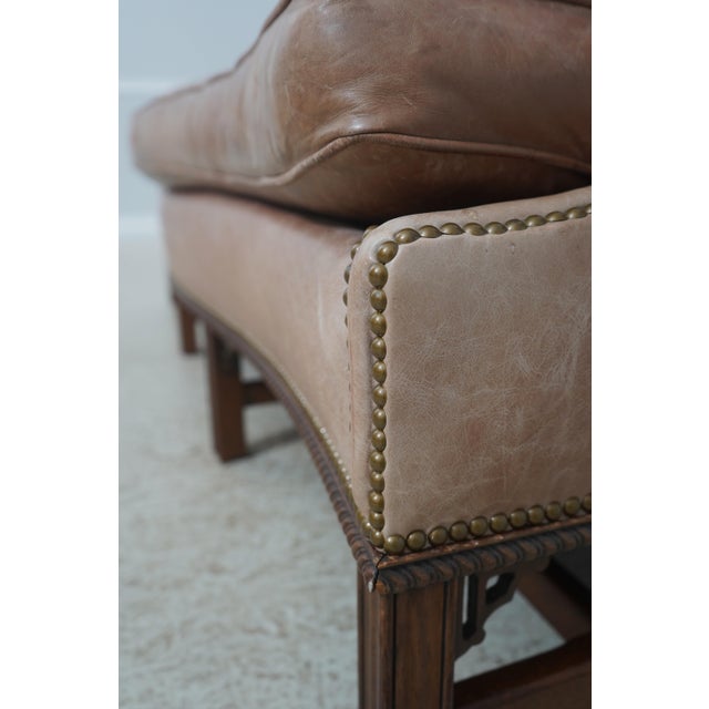 Hickory Chair Co Camelback Leather Sofa For Sale - Image 14 of 18