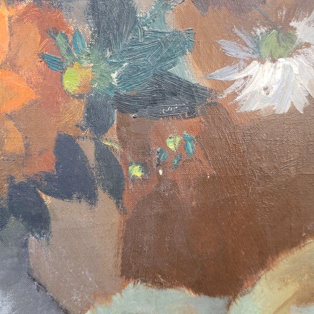 Pierre Wagner, Still Life with Flowers and Fruit, Early 20th Century, Oil on Canvas For Sale - Image 10 of 18