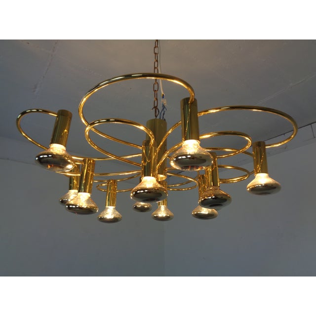 Large ceiling lamp with 12 light sources by Cosack from the 1970s. I have official proof of authenticity such as vintage...