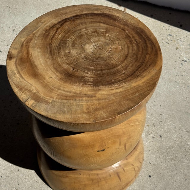Side Table in Suar Wood with Spheres, 1980s For Sale - Image 4 of 11