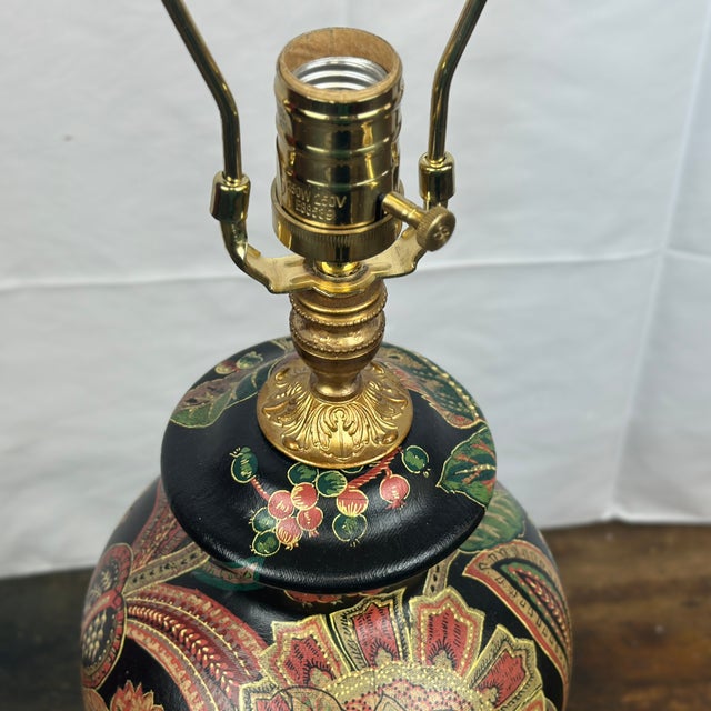 Contemporary Bradburn Gallery Hand Painted Table Lamp With Brass Fittings For Sale - Image 3 of 12