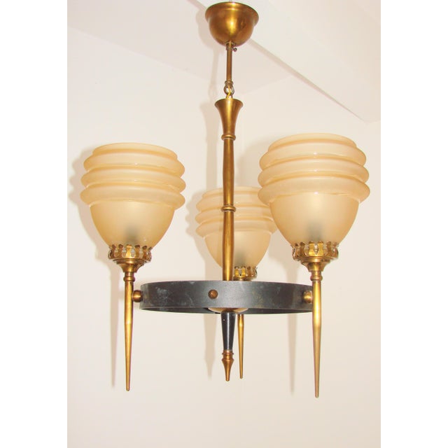 1960s Mid-Century Modern Glass Chandelier, 1960s For Sale - Image 5 of 11