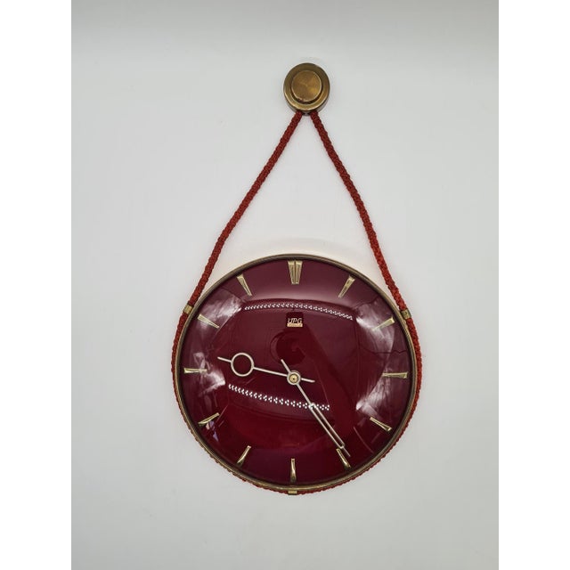 Ruby-Colored Wall Clock from UPG Halle, East Germany, 1960s-1970s For Sale - Image 12 of 13