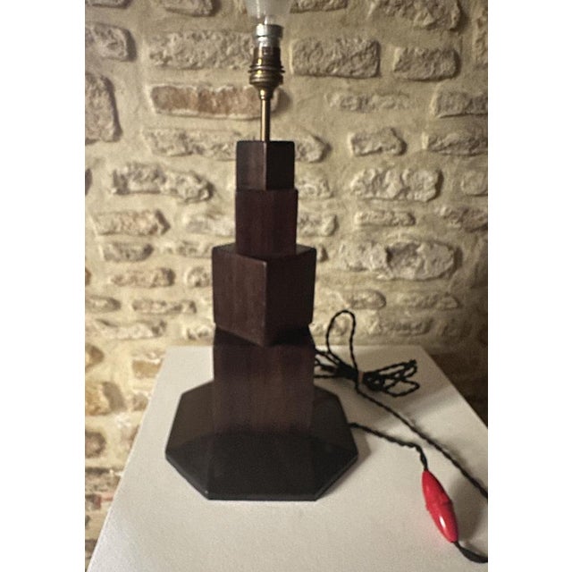 Vintage Art Deco Cubist Table Lamp, 1930 For Sale - Image 11 of 17