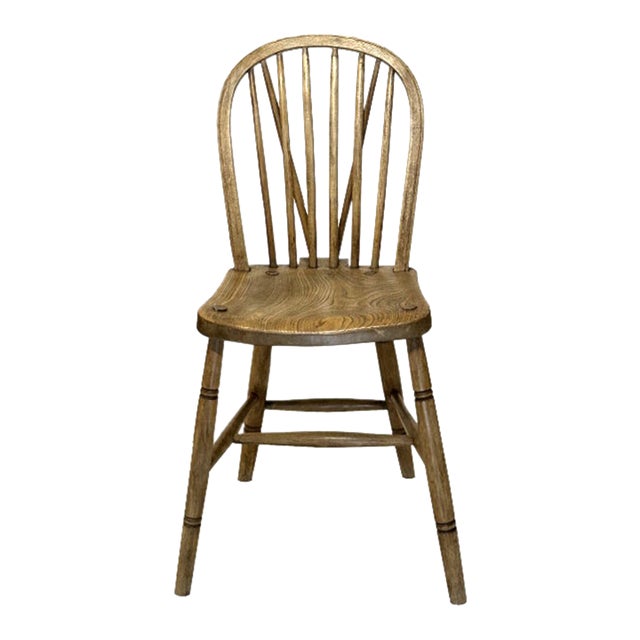 Mid 20th Century Rustic Farmhouse Bow-Back Side Chair For Sale