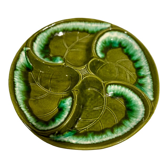 1960s Olive Green Divided Serving Dish For Sale