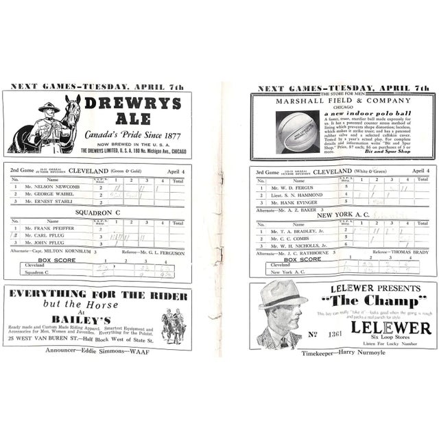 Paper National Indoor Polo Tournament Chicago 1936 For Sale - Image 7 of 7