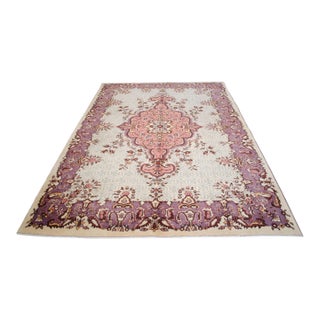 1970s Turkish Rug Handmade Area Rug - 7′ × 10′6″ For Sale