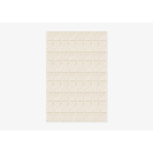 Contemporary White Triangle Textured Rug from Marqqa For Sale - Image 3 of 3
