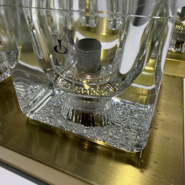 Vintage Wall Lamps in Ice Glass and Brass from Peill & Putzler, 1970s, Set of 2 For Sale - Image 9 of 18