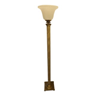 1990s Ethan Allen Brass Torchiere Floor Lamp For Sale