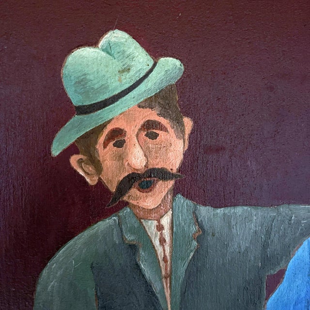 Oto Dobovišek, Naive Art Diptych, Oils on Hardboard, 1970s, Framed, Set of 2 For Sale - Image 10 of 13