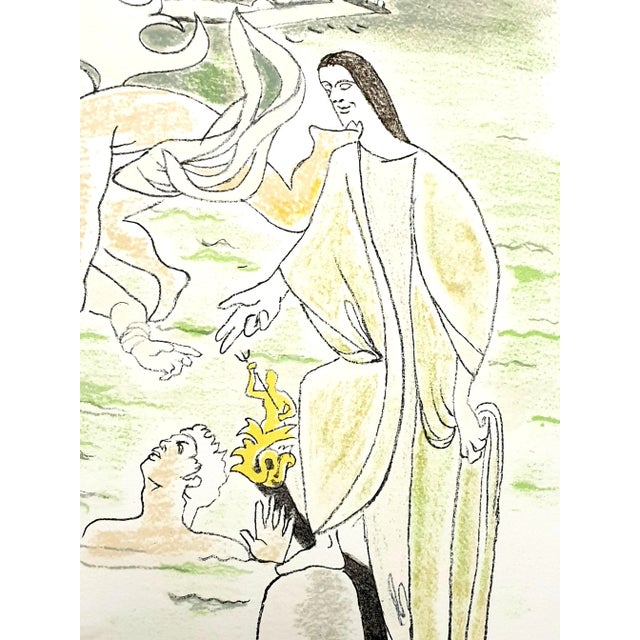 Jean Cocteau Jean Cocteau, Angel, 1967, Hand-Colored Lithograph For Sale - Image 4 of 11