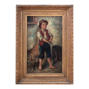 Douglas Wilson Street Urchin Oil on Canvas