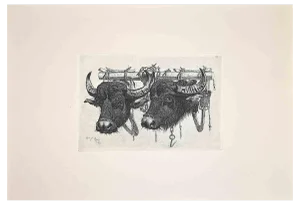 After Charles Coleman, The Bulls in the Roman Countryside, Etching, 1992