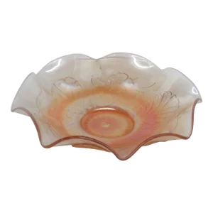 Northwood Marigold Carnival Glass Ruffled Candy Dish Bowl