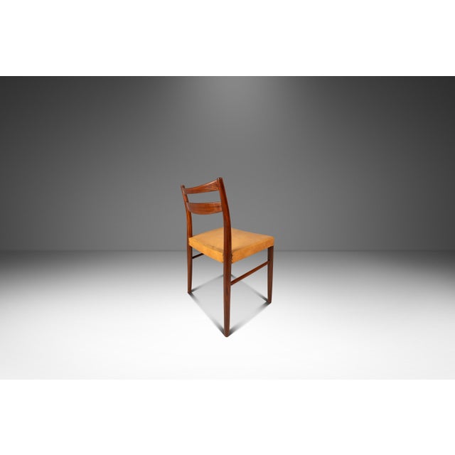 1950s Rare MCM Single Dining / Desk Chair in Solid Teak & Original Leather Upholstery Attributed to Yngve Ekström for Gemla Diö, Sweden, C. 1950s For Sale - Image 5 of 18