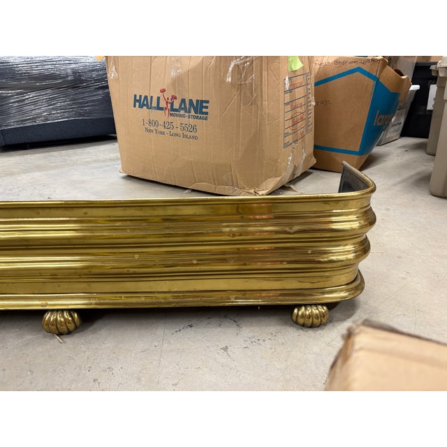 Antique Brass Regency Fireplace Fender For Sale In Fayetteville, AR - Image 6 of 11