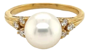 Mikimoto Akoya Pearls18k Yellow Gold Cocktail Ring - Size 4.5