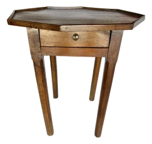 19th Century French Walnut Octagonal Side Table