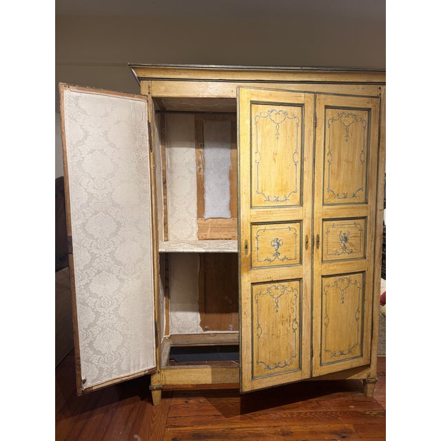 Italian Neoclassic Painted Armoire For Sale - Image 15 of 17