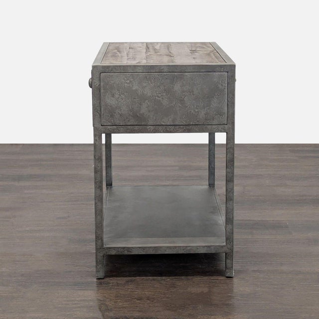 2010s Pottery Barn Big Daddy's Antiques Metal Nightstand For Sale - Image 5 of 12