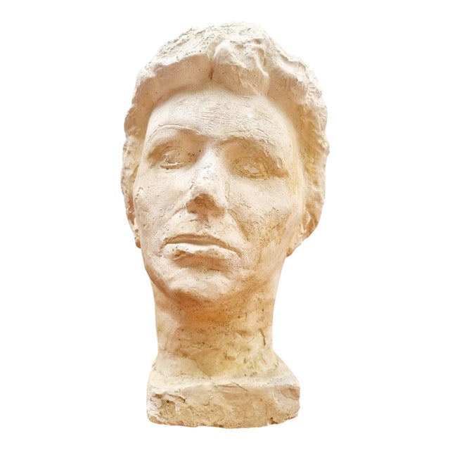Sculptured Plaster Female Modelled Head, Italy, 1950s For Sale