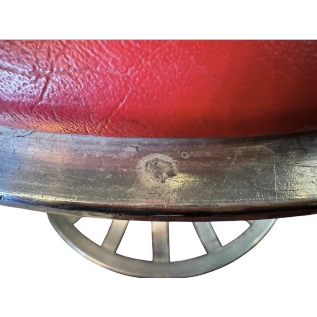 Red 1960s Herbert Saiger for Lee L. Woodard Sons "Hourglass" Stools in Slatted Aluminum — Texas Tech University For Sale - Image 8 of 10