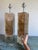 Vintage Heavy Pair of Fractal Resin Table Lamps - Gold Modernist Glam in Style of Romeo Rega - 20" Tall Rectangle Base For Sale - Image 4 of 18