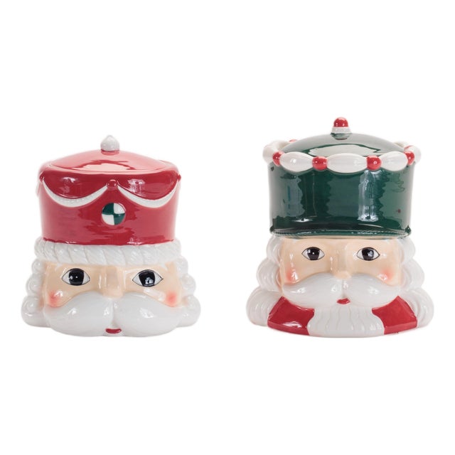 Ceramic Nutcracker Canister (Set of 2) For Sale