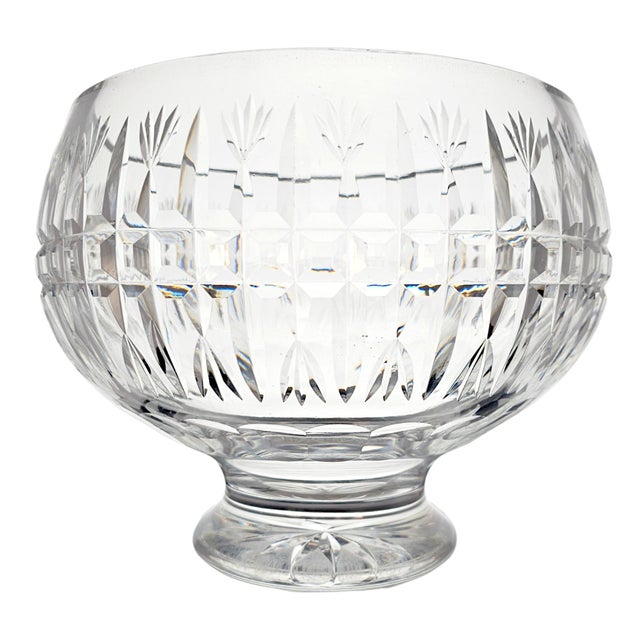 Glass Late 20th Century Waterford Crystal Heavy Cut Footed Centerpiece Bowl For Sale - Image 7 of 12