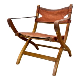 Mid Century Danish Modern Safari / Campaign Chair by Poul Hundevad For Sale