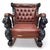 Antique r.j. Horner Style Carved Winged Griffin Tufted Parlor Set Newly Restored & Reupholstered in Leather - 3 Piece Set For Sale In Chicago - Image 6 of 12