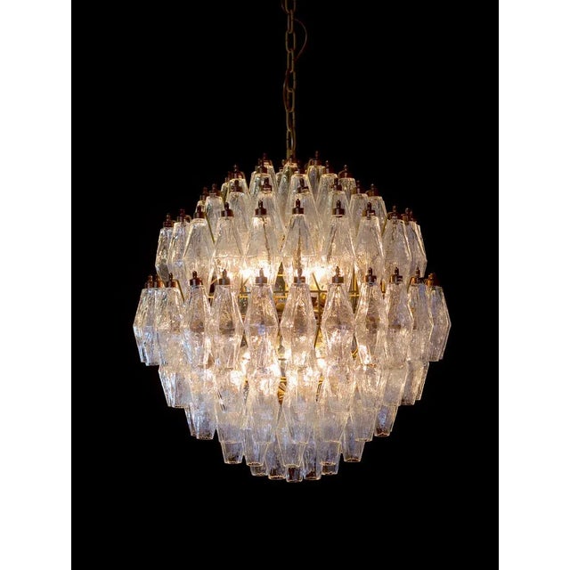 Gold Murano Glass Poliedri Spherical Chandelier, 1980s For Sale - Image 8 of 13