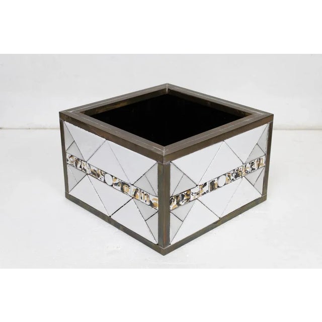 Brass & Ceramic Vase, 1970s, in Very Good conditions. Designed 1970 to 1979