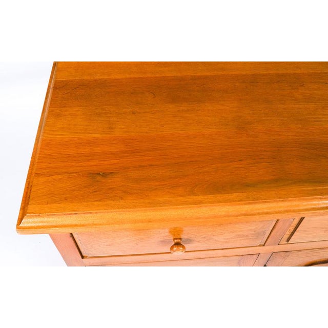 Vintage Oak Panelled Three Door Sideboard For Sale - Image 4 of 16