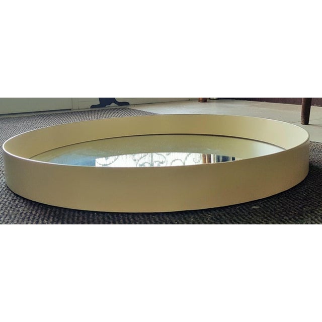 White Frame Round Wall Mirror, Italy, 1960s For Sale - Image 10 of 18