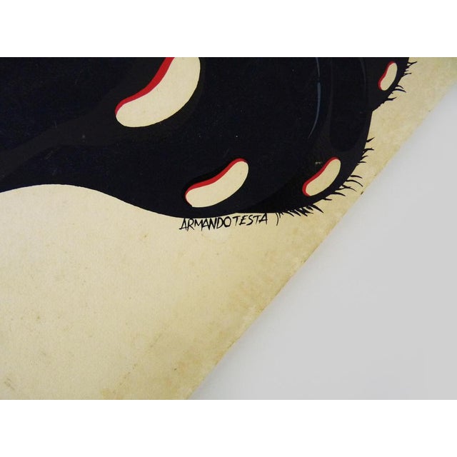 Armando Testa, Bruco Allarmato, Silkscreen Print, 1970s For Sale - Image 4 of 10