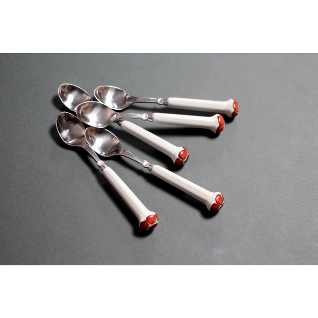1970s Boho Chic Denby Regency Jewel White Flatware - Small Spoons or Teaspoons For Sale - Image 9 of 10