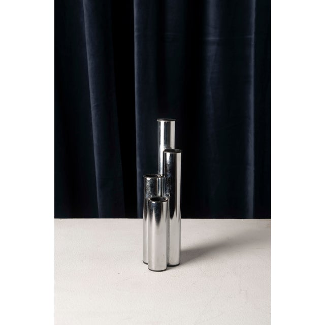 Space Age Vases in Chromed Metal, Europe, 1970s, Set of 3 For Sale - Image 17 of 18