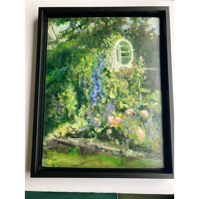 2010s Nantucket Garden Painting - Framed For Sale - Image 5 of 7