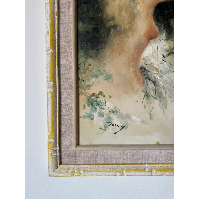 Wood 1970s Vintage Impressionist Nude Portrait Oil on Canvas Painting by Daisy For Sale - Image 7 of 12