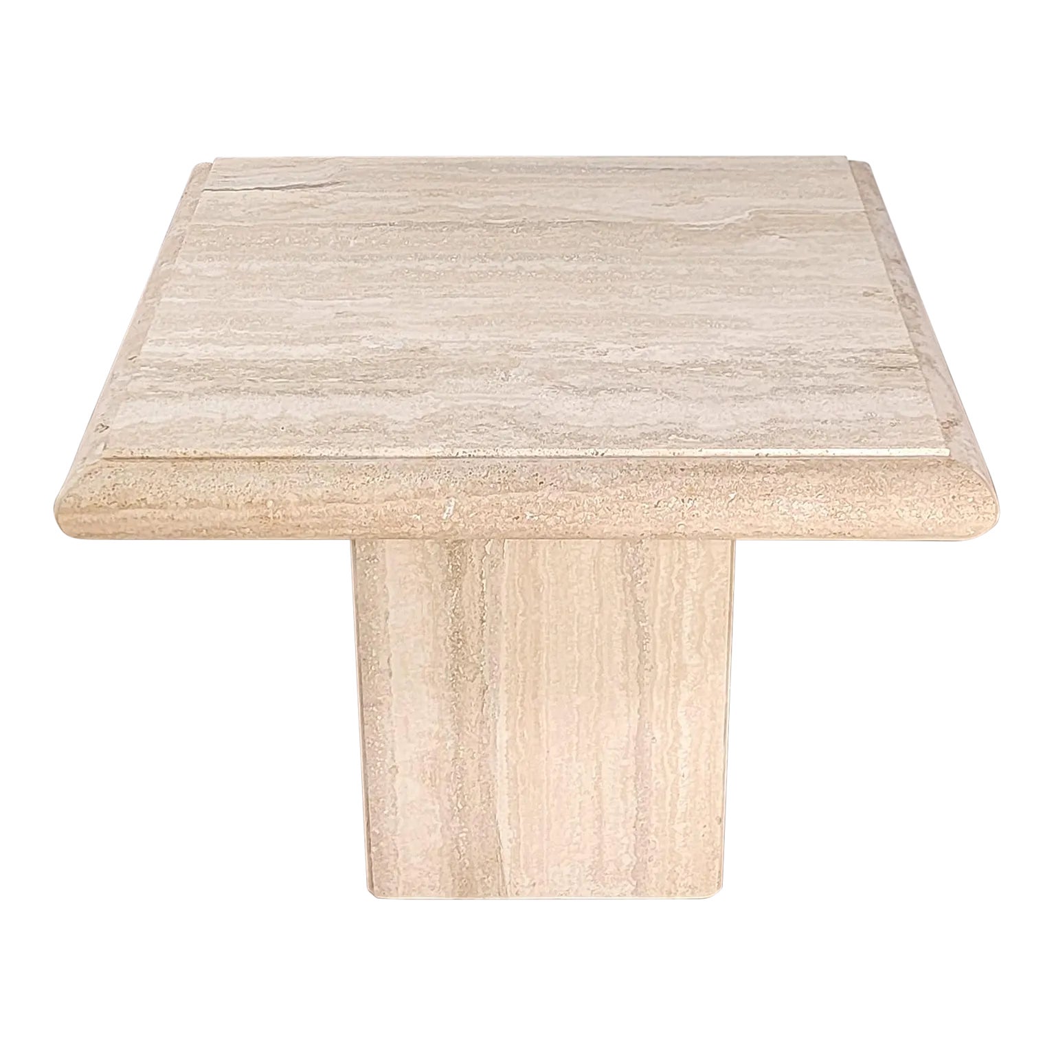 Vintage Italian Travertine Side Table by Stone International