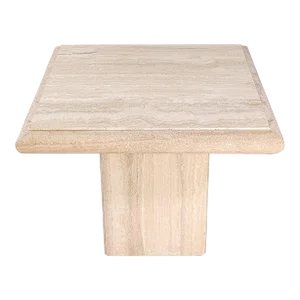Vintage Italian Travertine Side Table by Stone International Post-Modern