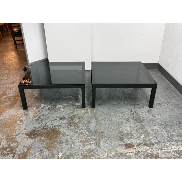 Design Plus Gallery presents a Pair of Parsons Side Tables from Crate & Barrel. Part of the Parsons Collection, these...