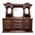 American Victorian Oak Sideboard With Carved Details & Triple Mirror, c.1880 For Sale