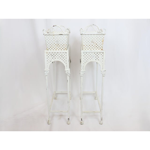 Vintage Art Deco Inspired Metal Window Planters - A Pair For Sale - Image 10 of 12